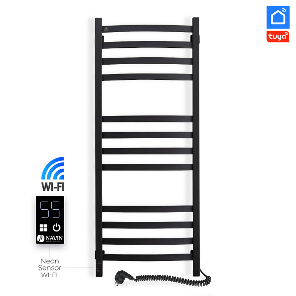 Рушникосушарка електрична Navin Avalon 480х1200 Sensor правобічна з Wi-Fi, колір - чорний муар