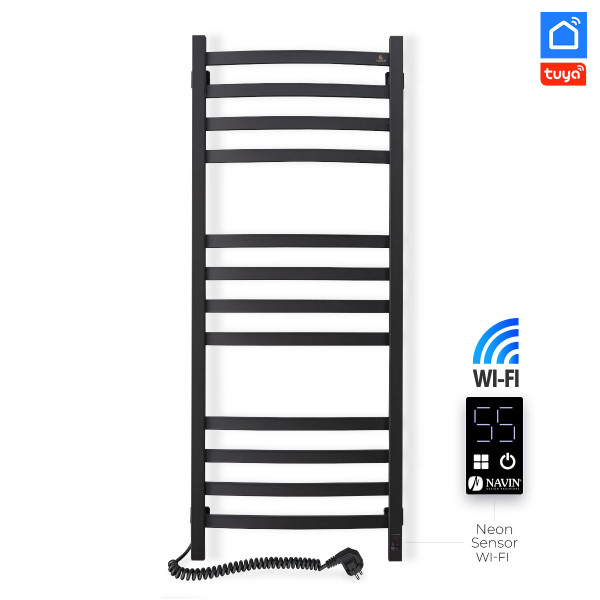 Рушникосушарка електрична Navin Avalon 480х1200 Sensor лівобічна з Wi-Fi, колір - чорний муар