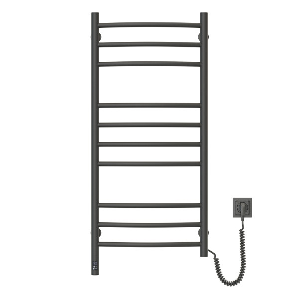 Navin heated towel rail Camelia 480x1000 Sensor right with timer, black moire