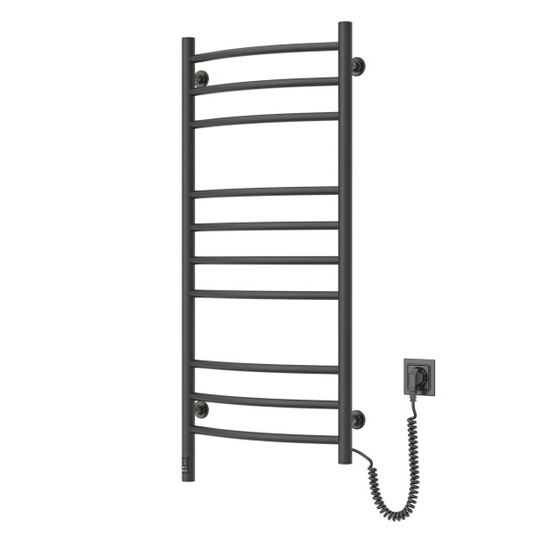 Navin heated towel rail Camelia 480x1000 Sensor right with timer, black moire