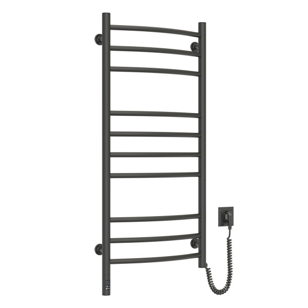 Navin heated towel rail Camelia 480x1000 Sensor right with timer, black moire