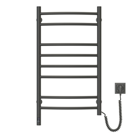 Heated towel rail Camellia 480x800 Sensor right with timer, black moire