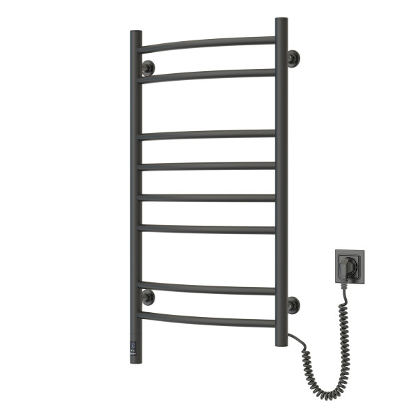 Electric heated towel rail NAVIN Camellia 480x800 Sensor, right, sensor with timer, black moire