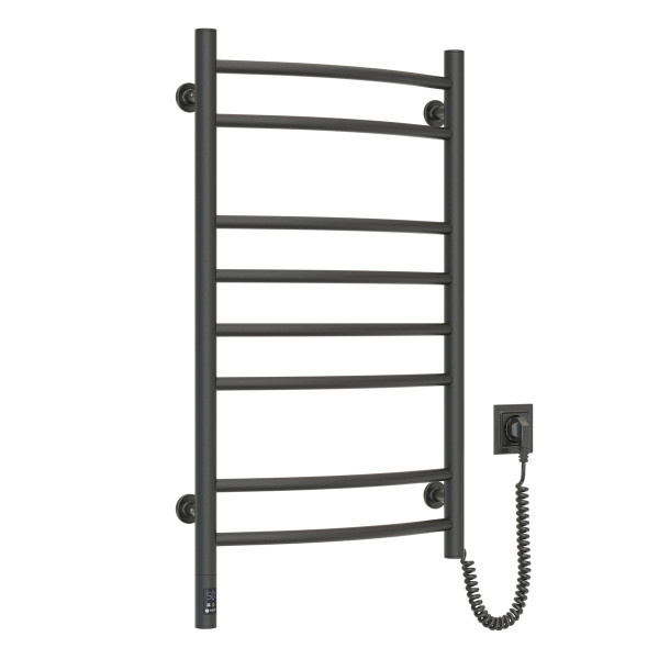 Electric heated towel rail NAVIN Camellia 480x800 Sensor, right, sensor with timer, black moire