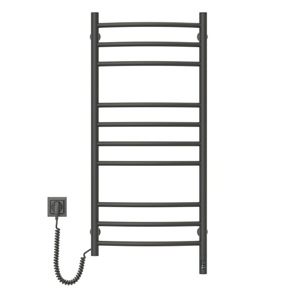 Heated towel rail Camellia 480x1000 Sensor left with timer, black moire