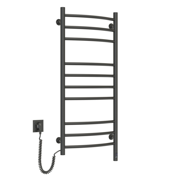 Heated towel rail Camellia 480x1000 Sensor left with timer, black moire