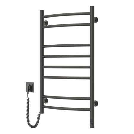 Heated towel rail Camellia 480x800 Sensor left with timer, black moire