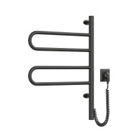 Heated towel rail Fouette 480x600 Sensor with timer, black moire