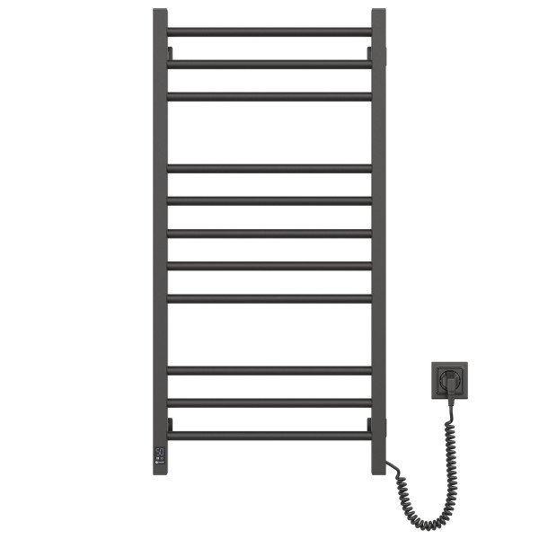 Heated towel rail Classic Quadro 500x1000 Sensor right with timer, black moire