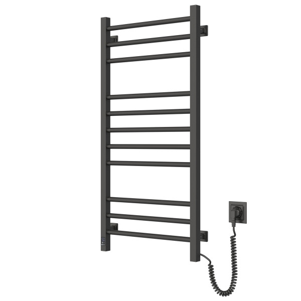 Heated towel rail Classic Quadro 500x1000 Sensor right with timer, black moire