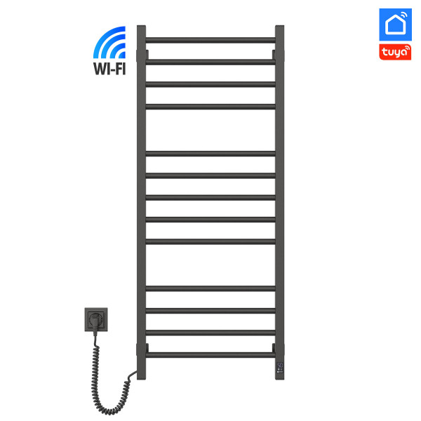 Рушникосушка Navin Класик Квадро 500х1200 Sensor з Wi-Fi, ліва, чорний муар