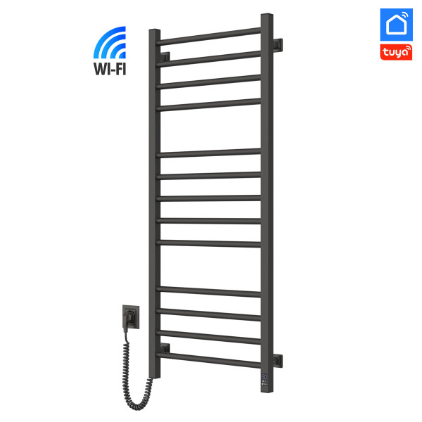 Рушникосушка Navin Класик Квадро 500х1200 Sensor з Wi-Fi, ліва, чорний муар