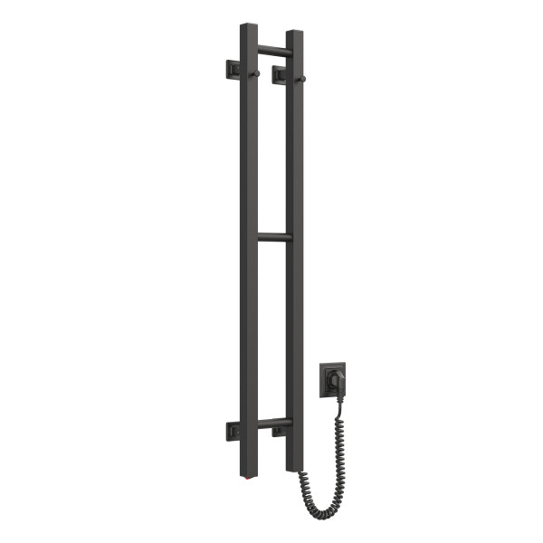 Electric heated towel rail NAVIN Silhouette Quadro 160x1000 right, black moiré