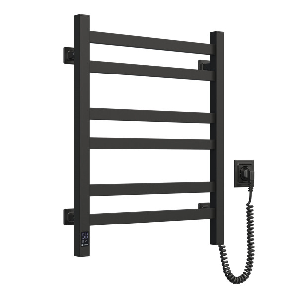 Electric heated towel rail NAVIN Avangard 480x600 Sensor, black, right, timer