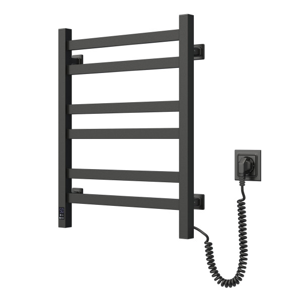 Electric heated towel rail NAVIN Avangard 480x600 Sensor, black, right, timer