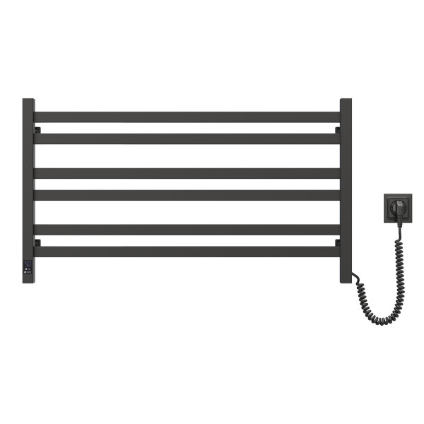 Electric heated towel rail NAVIN Avangard 900x500 Sensor, black moiré, right, timer