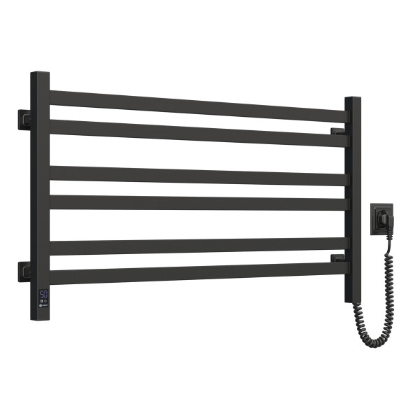 Electric heated towel rail NAVIN Avangard 900x500 Sensor, black moiré, right, timer