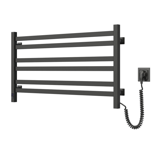 Electric heated towel rail NAVIN Avangard 900x500 Sensor, black moiré, right, timer