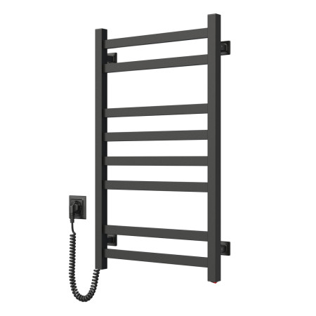 Heated towel rail Avangard 480x800, left, black moire