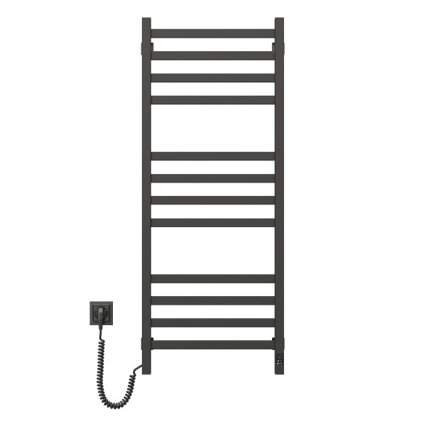 Electric heated towel rail NAVIN Avangard 480x1200 Sensor, black, left, timer