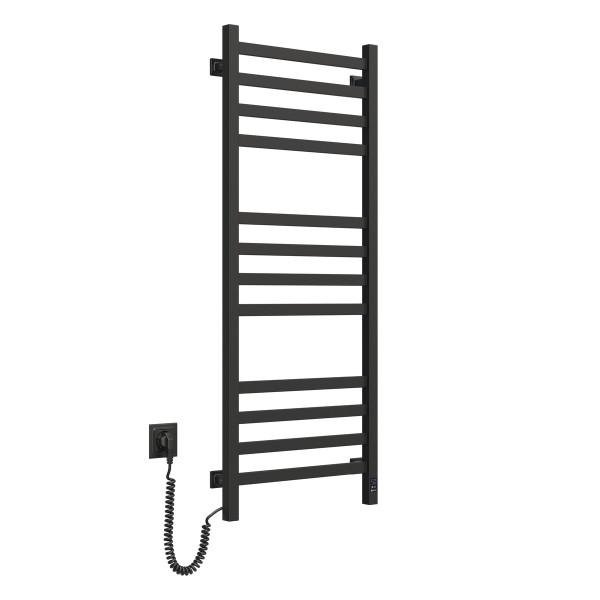 Electric heated towel rail NAVIN Avangard 480x1200 Sensor, black, left, timer