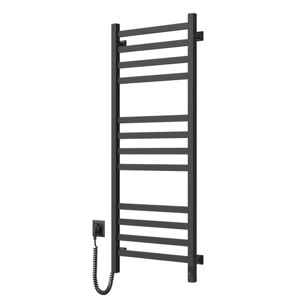 Electric heated towel rail NAVIN Avangard 480x1200 Sensor, black, left, timer