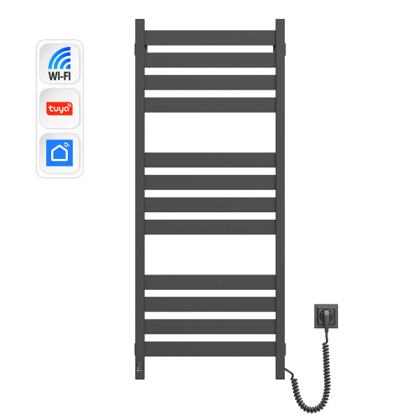 Рушникосушка Largo 500х1200 Sensor з Wi-Fi, правобічна з таймером, чорний муар