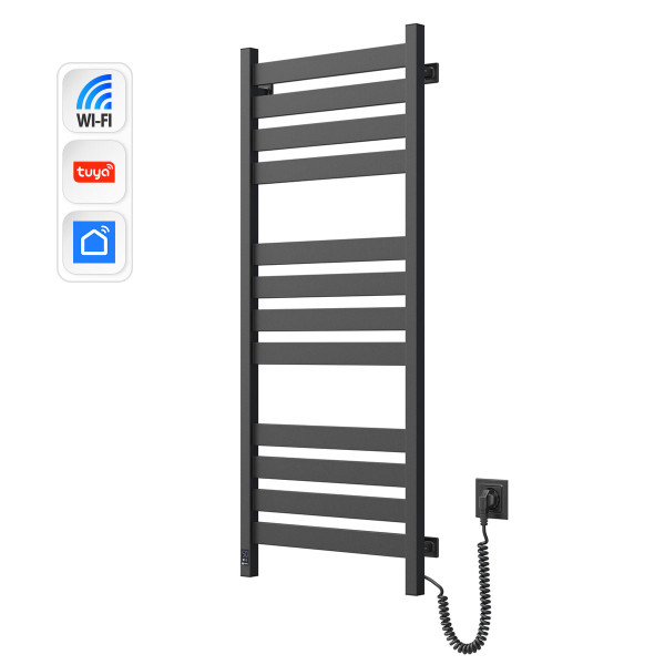 Рушникосушка Largo 500х1200 Sensor з Wi-Fi, правобічна з таймером, чорний муар