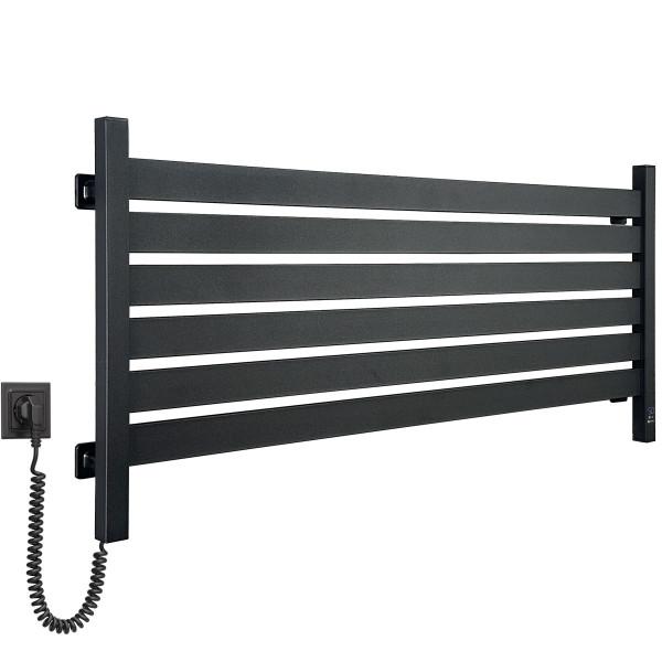 Электрическое полотенцесушитель NAVIN Largo 1100х500 Sensor с Wi-Fi, широкий левосторонний, чёрный муар