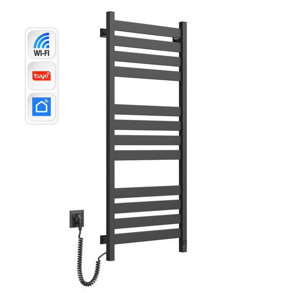 Рушникосушка Largo 500х1200 Sensor з Wi-Fi, лівобічна з таймером, чорний муар