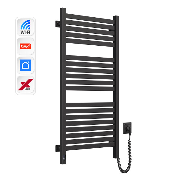 Електрична рушникосушка NAVIN Авангард X 480х1000 Sensor з WI-FI правобічна, чорний муар