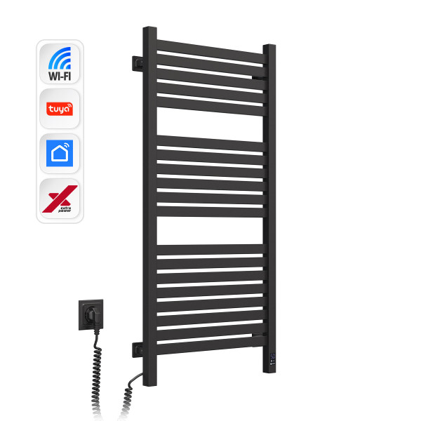 Електрична рушникосушка NAVIN Авангард X 480х1000 Sensor з WI-FI лівобічна, чорний муар
