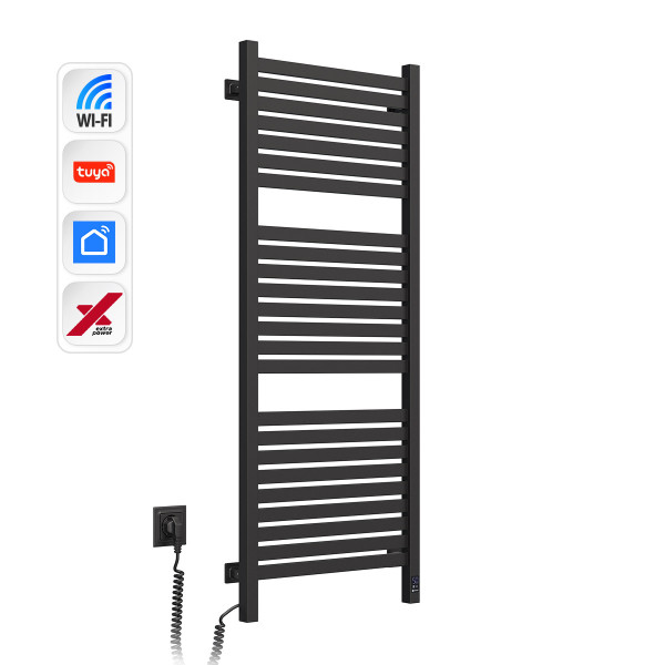 Електрична рушникосушка NAVIN Авангард X 480х1200 Sensor з WI-FI лівобічна, чорний муар