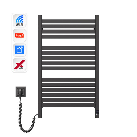Електрична рушникосушка NAVIN Авангард X 480х800 Sensor з WI-FI лівобічна, чорний муар