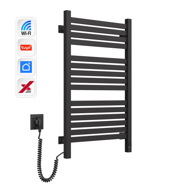 Електрична рушникосушка NAVIN Авангард X 480х800 Sensor з WI-FI лівобічна, чорний муар