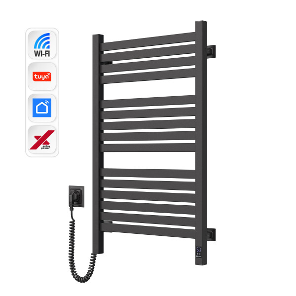 Електрична рушникосушка NAVIN Авангард X 480х800 Sensor з WI-FI лівобічна, чорний муар