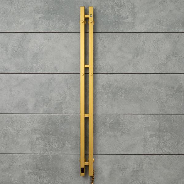 Electric towel warmer NAVIN Silhouette Quadro 90×1200 Sensor, right, matte gold