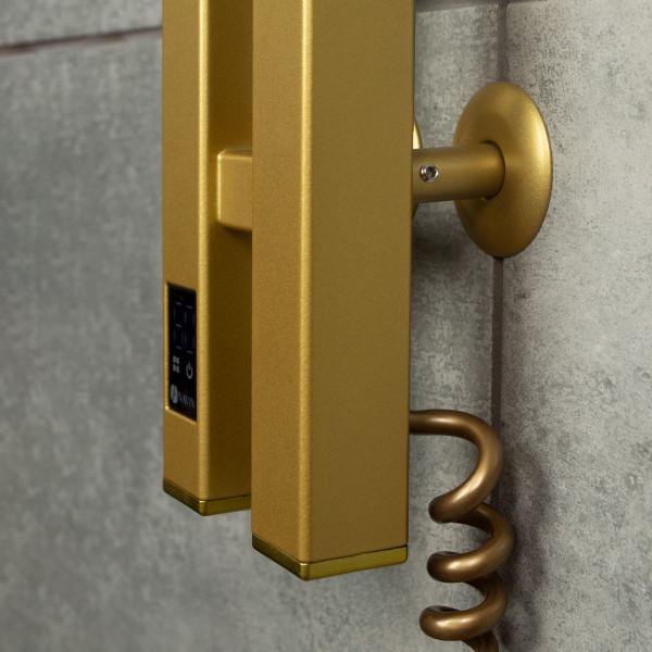 Electric towel warmer NAVIN Silhouette Quadro 90×1200 Sensor, right, matte gold