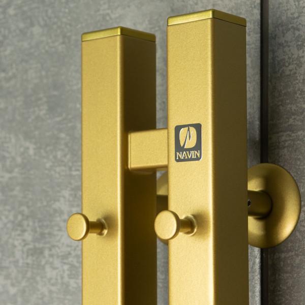 Electric towel warmer NAVIN Silhouette Quadro 90×1200 Sensor, right, matte gold