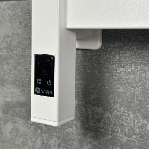 Electric heated towel rail NAVIN Largo 1100x500 Sensor with Wi-Fi, wide right-sided, white velvet