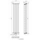 NAVIN Calidum 3-8 Vertical Radiator, 372 × 1800 mm, 50 mm Bottom-Center Connection, Anticor, black moire
