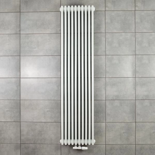 Vertical radiator NAVIN Calidum 3-10 460x1800 bottom central connection 50 mm, anticor, white
