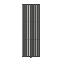 Вертикальний радіатор Ellipse Double 600х1800-10 (50 мм), anticor, чорний муар