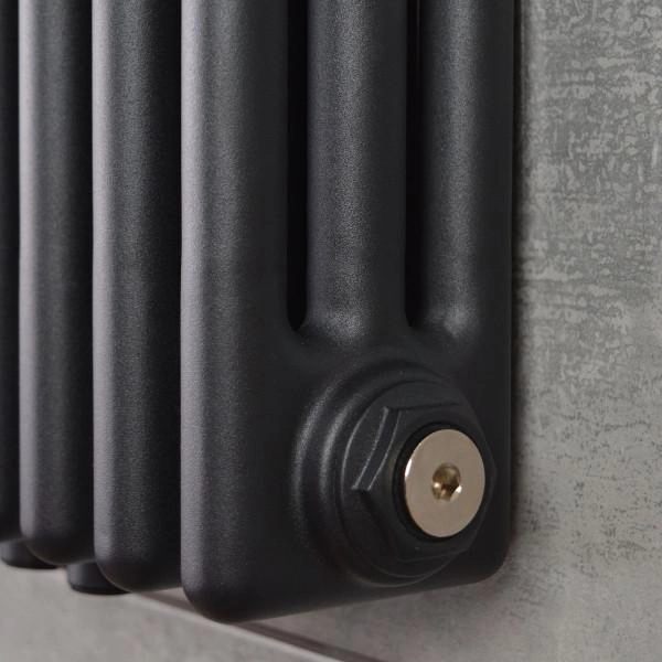 NAVIN Calidum 3-8 Vertical Radiator, 372 × 1800 mm, 50 mm Bottom-Center Connection, Anticor, black moire