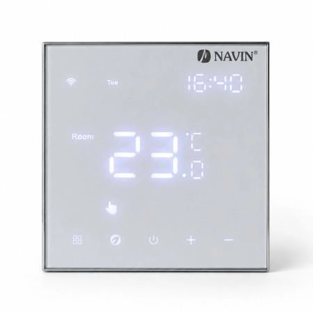 Терморегулятор для электрического теплого пола NAVIN EH602 W-16A с Wi-Fi, белый