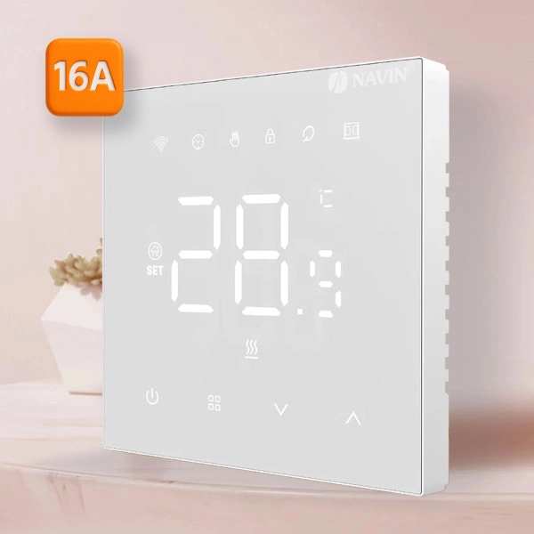 NAVIN WT410 W-16A thermostat with Wi-Fi for underfloor heating, white NAVIN WT410 W-16A thermostat with Wi-Fi for underfloor heating, white