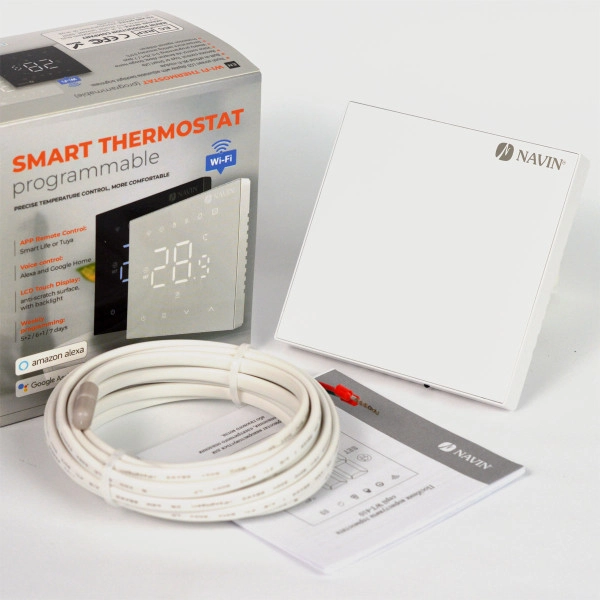 NAVIN WT410 W-16A thermostat with Wi-Fi for underfloor heating, white NAVIN WT410 W-16A thermostat with Wi-Fi for underfloor heating, white