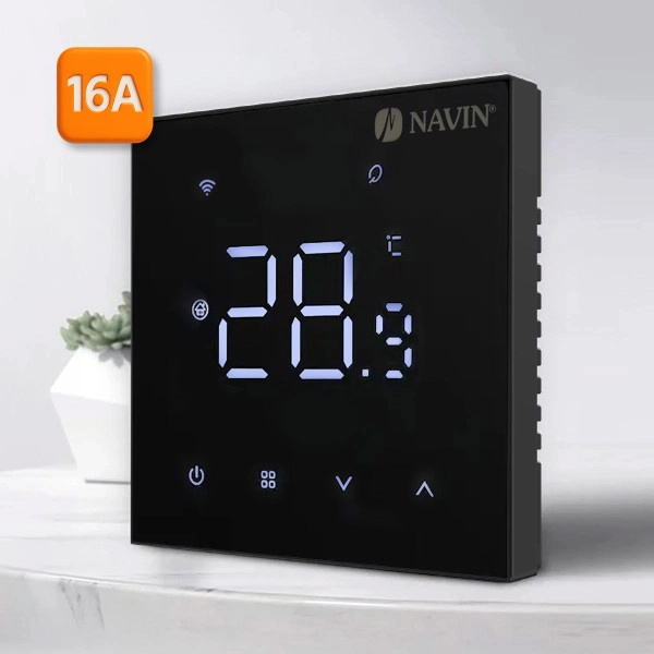 NAVIN WT410 B-16A thermostat with Wi-Fi for underfloor heating, black