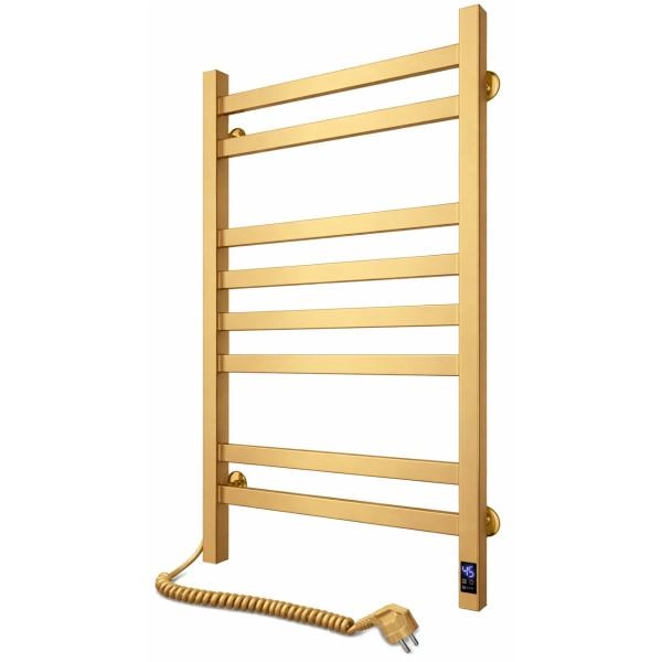 Avangard 480x800 Sensor left-hand heated towel rail with timer, matte gold 