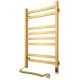 Avangard 480x800 Sensor left-hand heated towel rail with timer, matte gold 